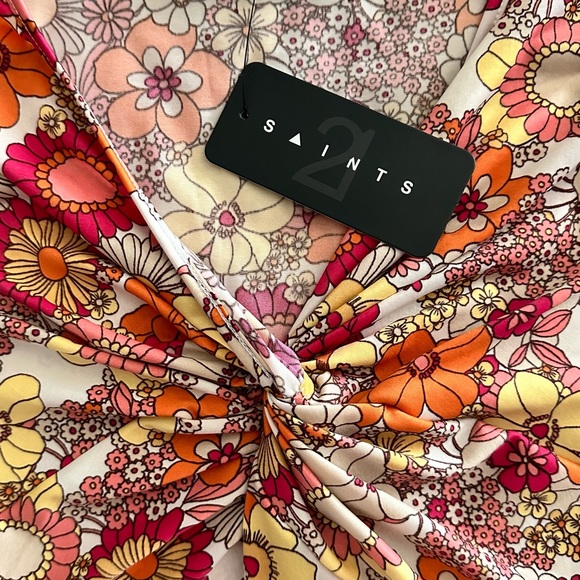 NWT 21 Saints Twisted Sister Bodysuit in Retro Floral - Picture 5 of 8